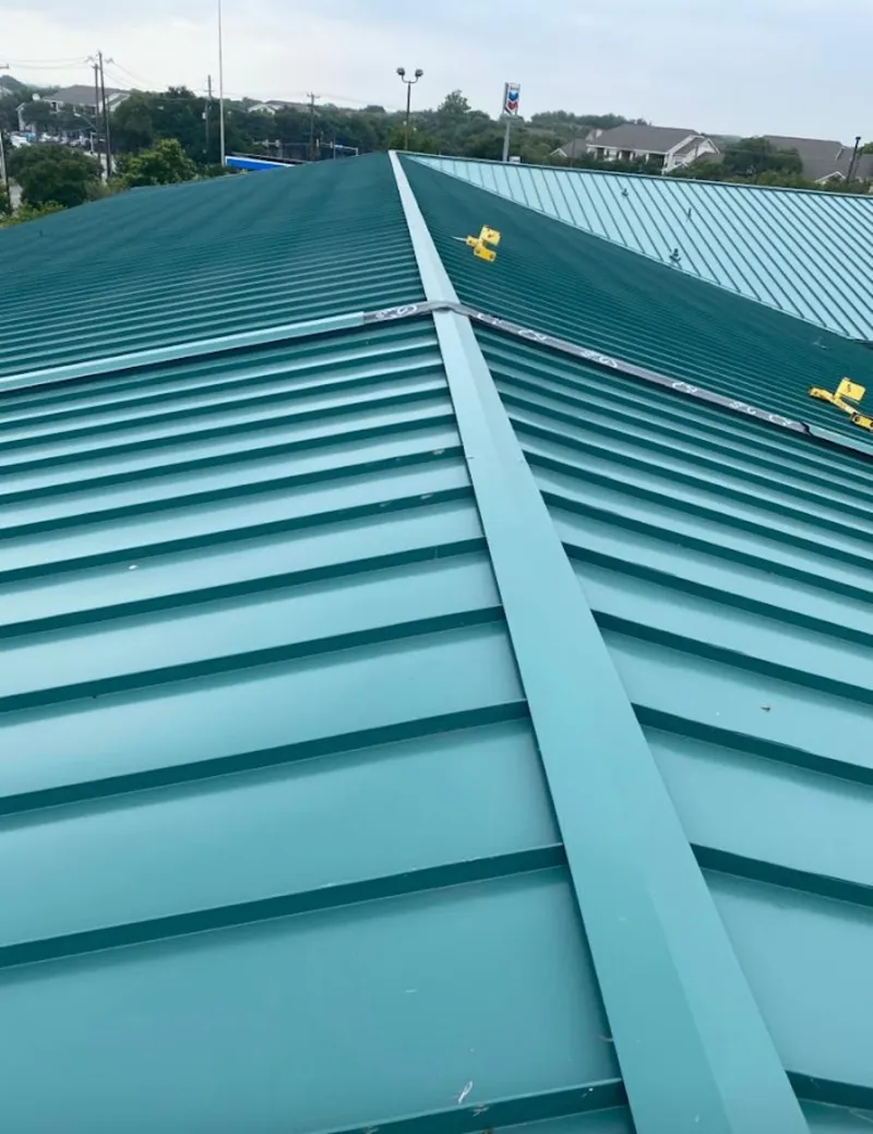 Green commercial metal roof ridge and valley for Metal Roof Repair in Myrtletown